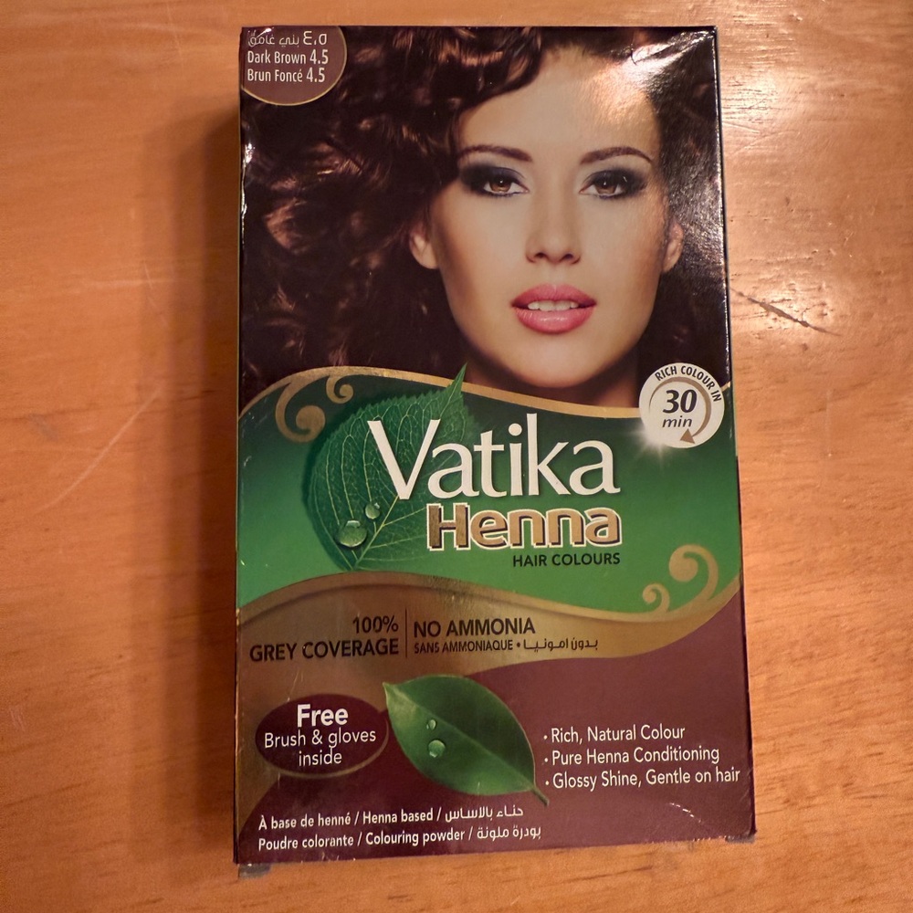 Vatika Henna Hair Color Kit Dark Brown No Ammonia New in Box Hair Dye